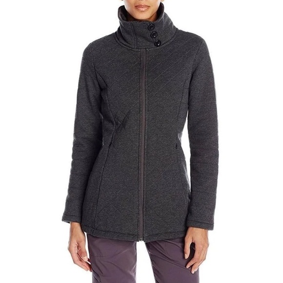 The ﻿Northface Quilted Oso Fleece Tunic Jacket Coat | Charcoal Gray | Size M - Picture 2 of 15